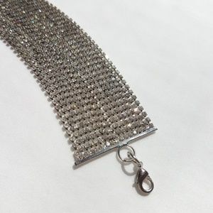 Rhinestone Choker - Silver